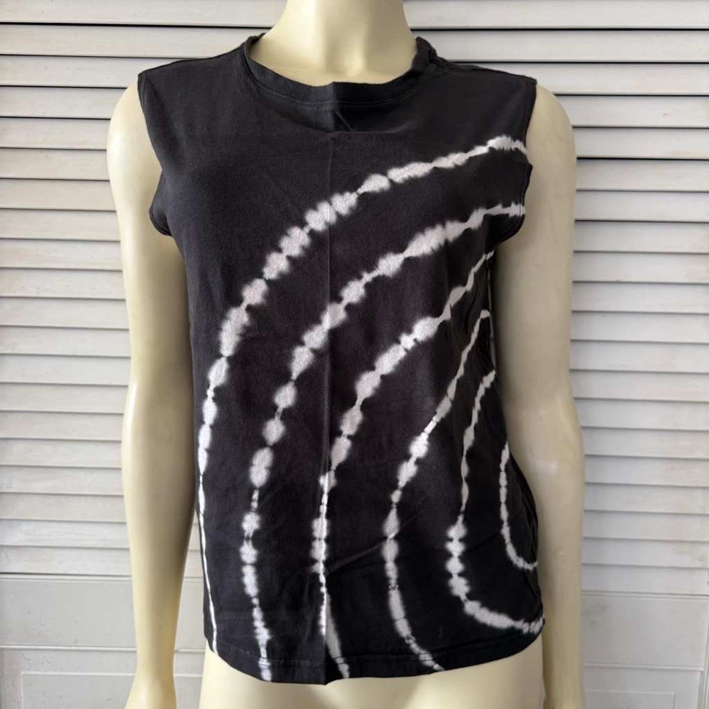 Girls Wonder Nation Tank Top Size L Black Tie Dye Sleeveless Cotton